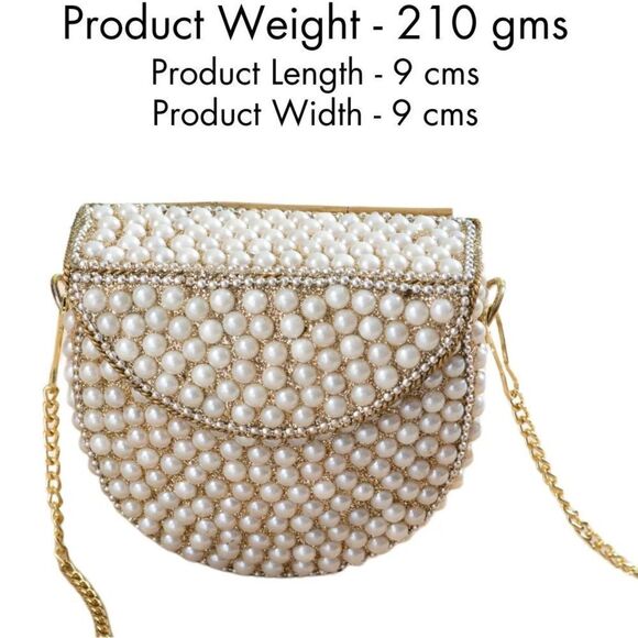BRIDAL FORMAL PEARL MINI CLUTCH CROSSBODY BAG - Picture 10 of 14